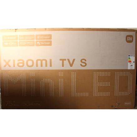 SALE OUT. Xiaomi TV S Mini 2025 75" (3840 x 2160) | Xiaomi TV | S Mini LED 2025 | 75 | Smart TV | Google TV | UHD | Black | DAMAGED PACKAGING | 32 GB