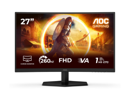 AOC C27G42ZE | 27 " | Fast VA | FHD | 16:9 | 260 Hz | 1 ms | 1920 x 1080 pixels | 300 cd/m² | HDMI ports quantity 1 | Black