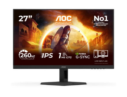 AOC 27G4ZRE | 27 " | Fast IPS | FHD | 16:9 | 260 Hz | 1 ms | 1920 x 1080 pixels | 300 cd/m² | HDMI ports quantity 2 | Black