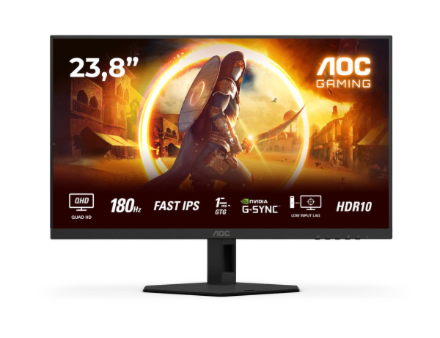 AOC AGON Q24G4RE | 24 " | Fast IPS | QHD | 16:9 | 180 Hz | 1 ms | 2560 x 1440 pixels | 300 cd/m² | HDMI ports quantity 1 | Black
