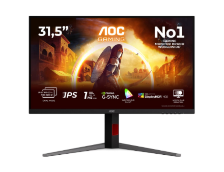AOC U32G4U | 32 " | Fast IPS | UHD | 16:9 | 160 Hz | 1 ms | 3840 x 2160 pixels | 450 cd/m² | HDMI ports quantity 2 | Black
