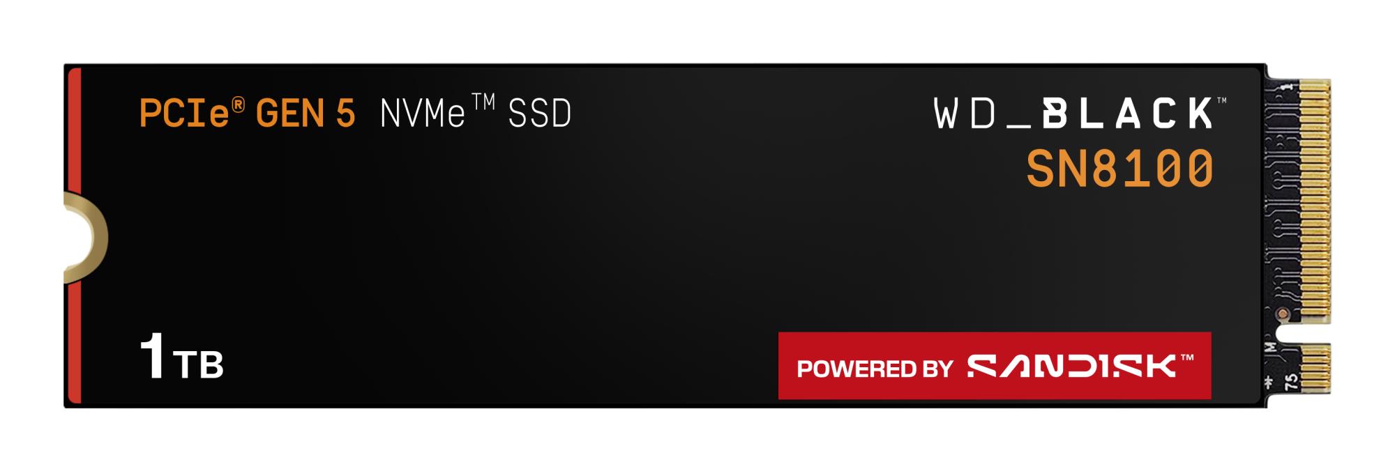 SSD SANDISK 2400xTBW rating NVMe Yes PCI Express 5.0 M.2 1000 GB POWERED BY SANDISK Black SN8100 WDS100T1X0M