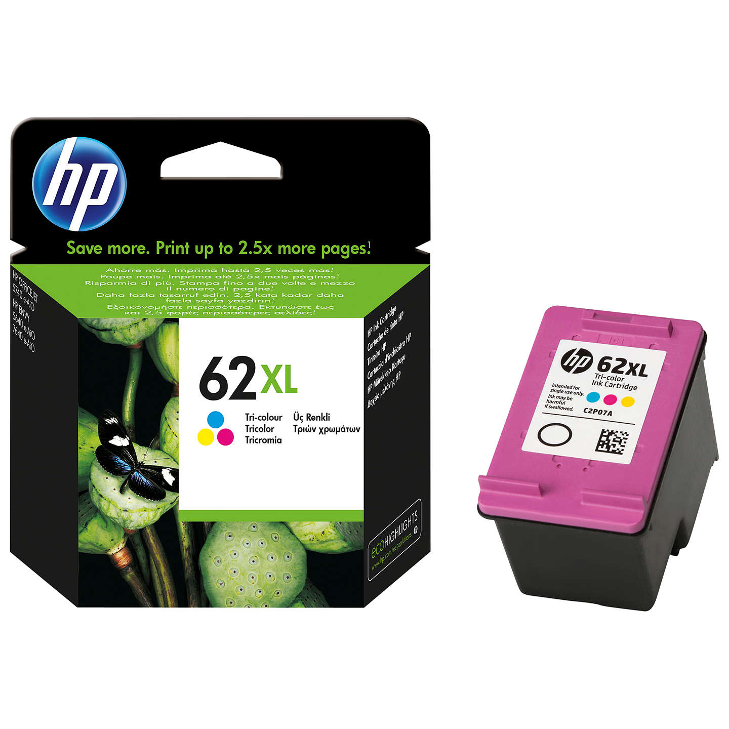 Ink cartirdge No.62XL (C2P07AE) CMY 415p. OEM