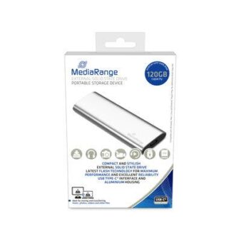External SSD MEDIARANGE Read speed 450 MB/s Write speed 420 MB/s Form factor M.2 NVMe Yes  120 GB MR1100