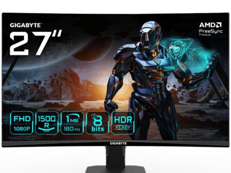 LCD Monitor GIGABYTE GS27FC Gaming Monitor 27" Gaming/Curved Panel VA 1920x1080 16:9 180Hz Matte 1 ms Tilt Colour Black GS27FCEK