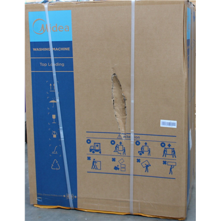 SALE OUT. Midea MF100T70BA10/W-HR Washing Machine, D, Top loading, Washing 7 kg, White | SALE OUT. | Midea Washing Machine | MF100T70BA10/W-HR | Energy efficiency class A | Top loading | Washing capacity 7 kg | 1200 RPM | Depth 61 cm | Width 40 cm | Display | LED | Steam function | White | DAMAGED PACKAGING