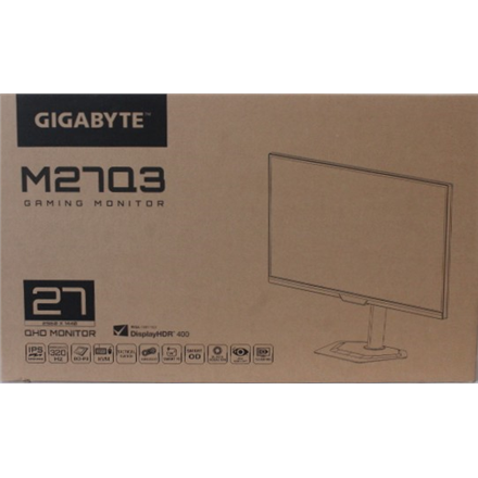 SALE OUT. Gigabyte Gaming Monitor 27" M27Q3 EK | SALE OUT. | Gigabyte M27Q3 EK | 27 " | IPS | QHD | 300 Hz | 1 ms | 2560 x 1440 pixels | 400 cd/m² | HDMI ports quantity 2 | Warranty 36 month(s) | DAMAGED INNER PACKAGING, DEMO