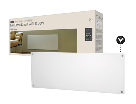 Mill Glass Smart WiFi Panel Heater Gen. 4 | GL1300WIFI4 | Panel Heater | 1300 W | Suitable for rooms up to 15-19 m² | White