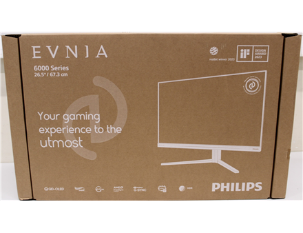 SALE OUT. PHILIPS 27M2N6501L/00 27" 2560x1440/16:9/0.03ms/400cd/m²/HDMI DisplayPort Headphone out | SALE OUT. | Philips 27M2N6501L/00 | 27 " | QD-OLED | 16:9 | 240 Hz | 0.03 ms | 2560 x 1440 pixels | 400 cd/m² | HDMI ports quantity 2 | White | Warranty 24 month(s) | DAMAGED PACKAGING