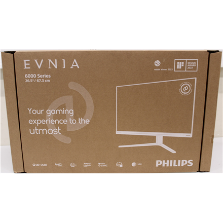 SALE OUT. PHILIPS 27M2N6501L/00 27" 2560x1440/16:9/0.03ms/400cd/m²/HDMI DisplayPort Headphone out | SALE OUT. | Philips 27M2N6501L/00 | 27 " | QD-OLED | 16:9 | 240 Hz | 0.03 ms | 2560 x 1440 pixels | 400 cd/m² | HDMI ports quantity 2 | White | Warranty 24 month(s) | DAMAGED PACKAGING
