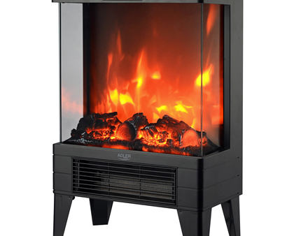 Adler LED electric fireplace with remote control | AD 7755 | Ceramic Heater | 2000 W | Number of power levels 2 | Black
