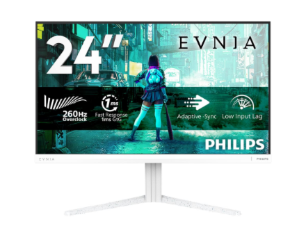 Philips Evnia 24M2N3201PL/00 | 24 " | Fast IPS | FHD | 16:9 | 260 Hz | 1 ms | 1920 x 1080 pixels | 300 cd/m² | HDMI ports quantity 1 | White