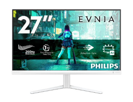 Philips Evnia 27M2N3201PL/00 | 27 " | Fast IPS | FHD | 16:9 | 260 Hz | 1 ms | 1920 x 1080 pixels | 300 cd/m² | HDMI ports quantity 1 | White