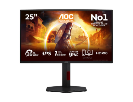 AOC | 25G4ZR | 25 " | Fast IPS | FHD | 16:9 | 240 Hz | 0.5 ms | 1920 x 1080 pixels | 300 cd/m² | HDMI ports quantity 2 | Black