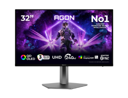 AOC | AG326UZD2 | 32 " | QD-OLED | UHD | 16:9 | 240 Hz | 0.03 ms | 3840 x 2160 pixels | 1000 cd/m² | HDMI ports quantity 1 | Black