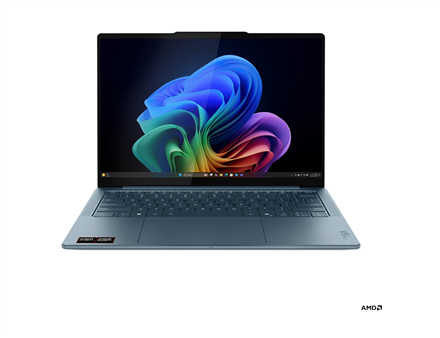 Lenovo- Yoga Slim 7 14AKP10 AMD | Tidal Teal | 14 " | OLED | WUXGA | 1920 x 1200 pixels | Glossy | AMD Ryzen AI 5 | 330 | 16 GB | Soldered LPDDR5X | Solid-state drive capacity 512 GB | AMD Radeon 820M Graphics | Windows 11 Home | 802.11be | Bluetooth version 5.4 | Keyboard language English | Keyboard backlit | Warranty 24 month(s) | Battery warranty 12 month(s)