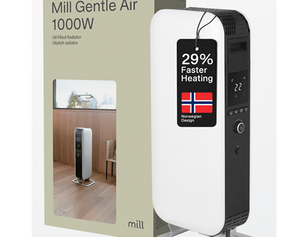 Mill | Heater | AB-H1000DN | Oil Filled Radiator | 1000 W | Number of power levels 3 | Suitable for rooms up to 12-16 m³ | White