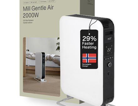 Mill | Heater | AB-H2000DN | Oil Filled Radiator | 2000 W | Number of power levels 3 | Suitable for rooms up to 24-34 m³ | White