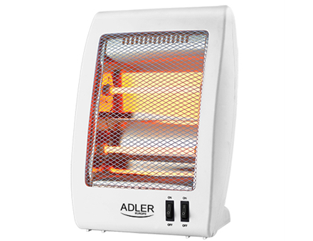 Adler | Heater | AD 7709 | Halogen Heater | 800 W | Number of power levels 2 | White