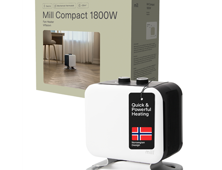 Mill | Heater | CUS1800MECWA | Fan heater | 1800 W | Number of power levels 2 | Suitable for rooms up to 10-30 m² | White