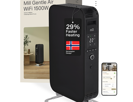 Mill | Heater | OIL1500WIFI3 Gentle Air | Oil Filled Radiator | 1500 W | Suitable for rooms up to 22 m² | Black