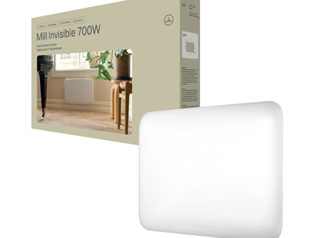 Mill IB700DN | Panel Heater | 700 W | Suitable for rooms up to 9-12 m² | White | Invisible Heater | IPX4