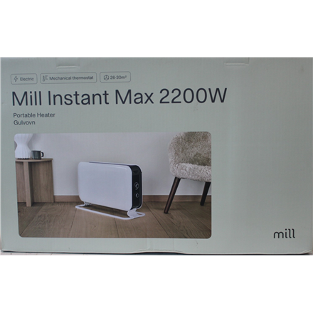 SALE OUT. Mill CO2200MECMAX 2200W Convection Heater, Mechanical thermostat, Wire heating element, White | Mill Heater | CO2200MECMAX | Convection Heater | 2200 W | Number of power levels 3 | Suitable for rooms up to max 30 m² | White | DAMAGED PACKAGING