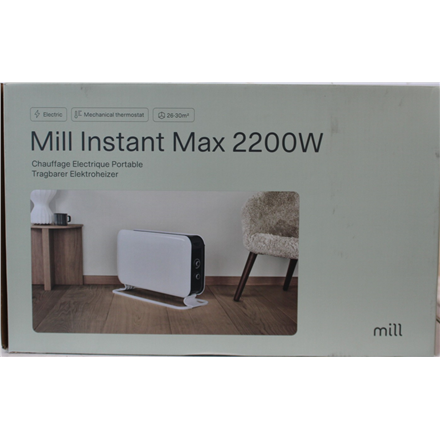SALE OUT. Mill CO2200MECMAX 2200W Convection Heater, Mechanical thermostat, Wire heating element, White | Mill Heater | CO2200MECMAX | Convection Heater | 2200 W | Number of power levels 3 | Suitable for rooms up to max 30 m² | White | DAMAGED PACKAGING - Image 3
