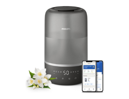 Philips | Humidifier | HU1510/03 Series 1000 | 19.6 W | Water tank capacity 3 L | Suitable for rooms up to 41 m² | Ultrasonic | Humidification capacity 275 ml/hr | Grey/Silver