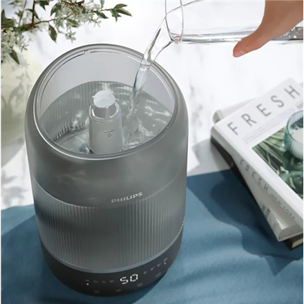 Philips | Humidifier | HU1510/03 Series 1000 | 19.6 W | Water tank capacity 3 L | Suitable for rooms up to 41 m² | Ultrasonic | Humidification capacity 275 ml/hr | Grey/Silver - Image 3