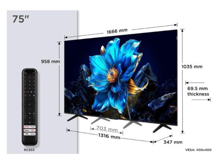 TV Set TCL 75 " 4K Ultra HD 3840 x 2160 pixels Flat 16:9 QLED 75P7K