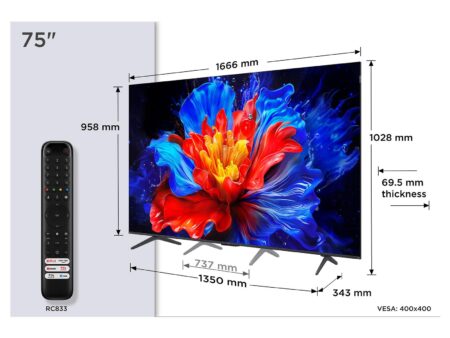 TV Set TCL 75 " 4K Ultra HD 3840 x 2160 pixels Flat 16:9 QLED 75P8K