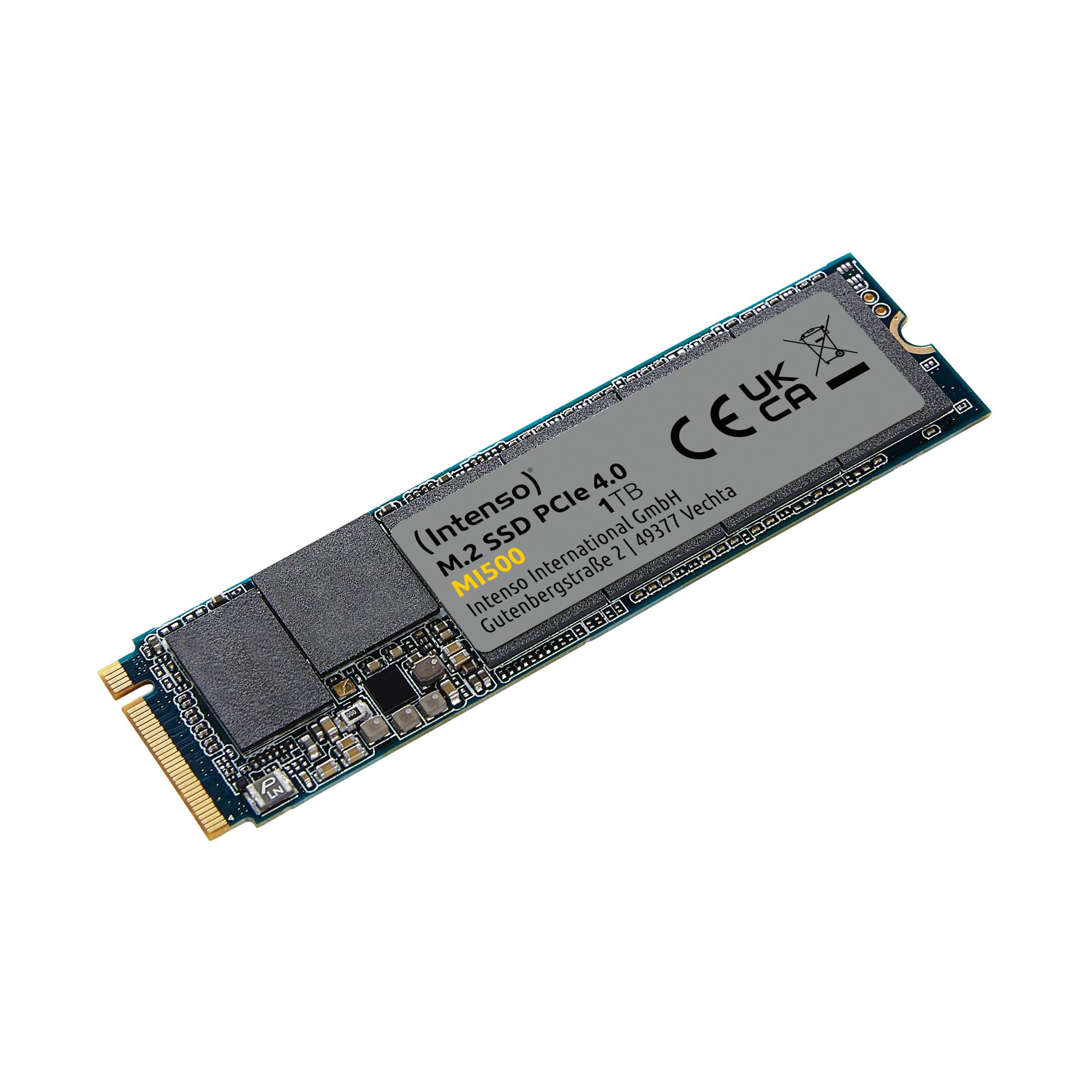 SSD INTENSO MI500 1TB M.2 NVMe 3D NAND Write speed 4500 MBytes/sec Read speed 5300 MBytes/sec 4mm TBW 600 TB MTBF 1500000 hours 3836460 - Image 3
