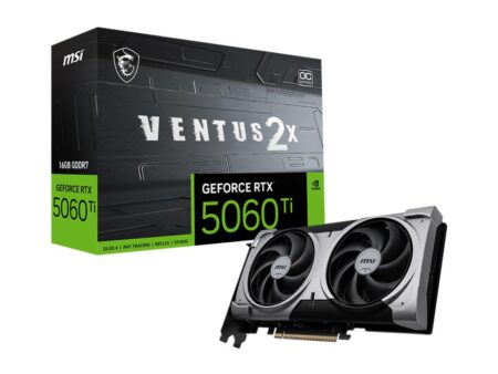 Graphics Card MSI NVIDIA GeForce RTX 5060 Ti 16 GB GDDR7 128 bit PCIE 5.0 16x Dual Slot Fansink 5060TI16GVENTUS2XOCPLUS