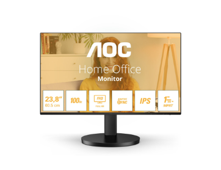 AOC 24B3HA2 | 23.8 " | IPS | 16:9 | 100 Hz | 1 ms | 1920 x 1080 pixels | 250 cd/m² | HDMI ports quantity 1 | Black | Warranty 36 month(s)