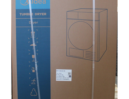 SALE OUT. | Midea Dryer Machine | MD110H80/W-HR | Energy efficiency class E | Front loading | 8 kg | Heat pump | LED | Depth 60 cm | White | DAMAGED PACKAGING