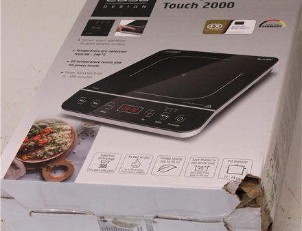 SALE OUT. Caso Touch 2000 Hob, Induction, Width 29 cm, 1 cooking zone, Touch control, Black | Caso Hob | Touch 2000 | Number of burners/cooking zones 1 | Touch | Induction | Black | DAMAGED PACKAGING, SCRATCHED CORNER