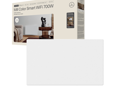 Mill Color Panel Heater, Wifi+App control | COLOR700WIFI4 | Panel Heater | 700 W | Suitable for rooms up to 9-12 m² | Matte White | IPX4