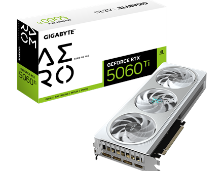 Gigabyte GeForce RTX 5060 Ti AERO OC 16G | NVIDIA | 16 GB | GeForce RTX 5060 Ti | GDDR7 | HDMI ports quantity 1 | PCI-E 5.0