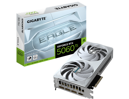 Gigabyte GeForce RTX 5060 Ti EAGLE OC ICE 16G | NVIDIA | 16 GB | GeForce RTX 5060 Ti | GDDR7 | HDMI ports quantity 1 | PCI-E 5.0