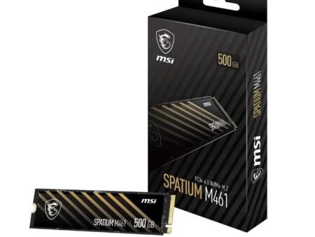SSD MSI SPATIUM M461  500 GB M.2 PCI Express 4.0 NVMe Yes Write speed 1700 MB/s Read speed 4700 MB/s MTBF 1500000 h 110xTBW rating Box S78-440K260-P83